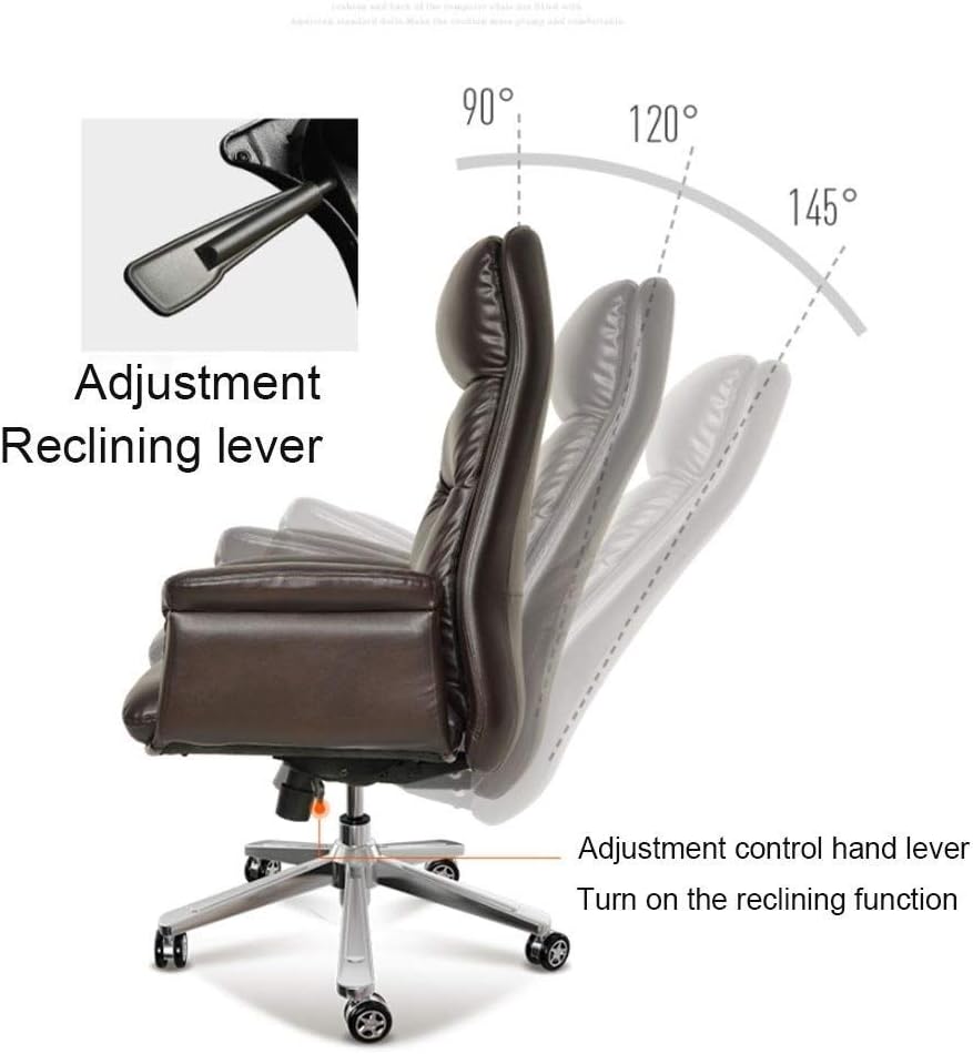 Chaise De Bureau Chaise De Bureau Exécutif Grand Et Haut, Fonction D'Inclinaison Chaise D'Ordinateur Pivotante en Cuir PU Chaise De Patron Sédentaire Simple Et Confortable Chaise De Bureau Chaise De Bureau Exécutif Grand Et Haut, Fonction D'Inclinaison Chaise D'Ordinateur Pivotante en Cuir PU Chaise De Patron Sédentaire Simple Et Confortable